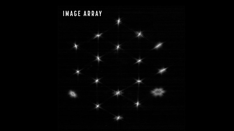 A single star repeats in a hexagonal pattern in this image during James Webb Space Telescope's alignment, released on Feb. 18, 2022.