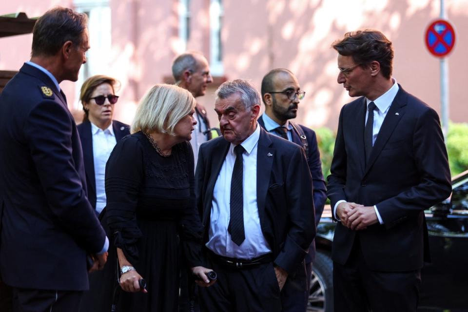 German Interior Minister Nancy Faeser met Herbert Reul (middle), the North-Rhine Westfalia’s interior minister, and Hendrik Wuest (right), the state’s premier (REUTERS)