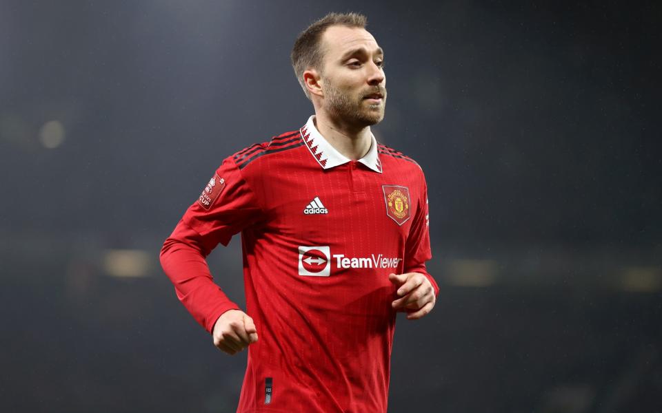 Christian Eriksen of Manchester United during the FA Cup Fourth round match between Manchester United and Reading at Old Trafford on January 28, 2023 in Manchester, England - Getty Images/Naomi Baker