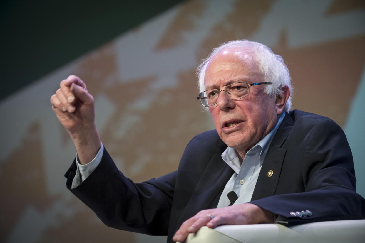 Sen. Bernie Sanders (I-Vt.) speaks&nbsp;at the South by Southwest (SXSW) conference in Austin, Texas, on March 9. (Photo: Bloomberg/Getty Images)