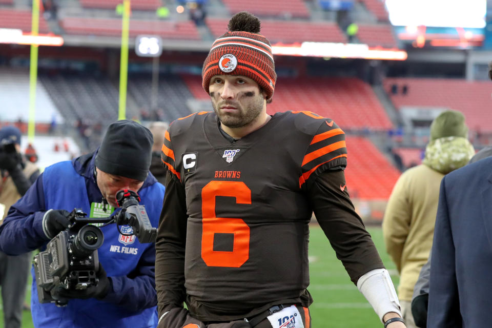 Baker Mayfield took a starring role in this week's edition of the Browns' continuing spiral into chaos. (Frank Jansky/Icon Sportswire via Getty Images)