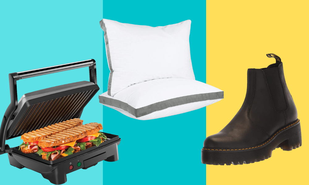 panini, pillows, boot