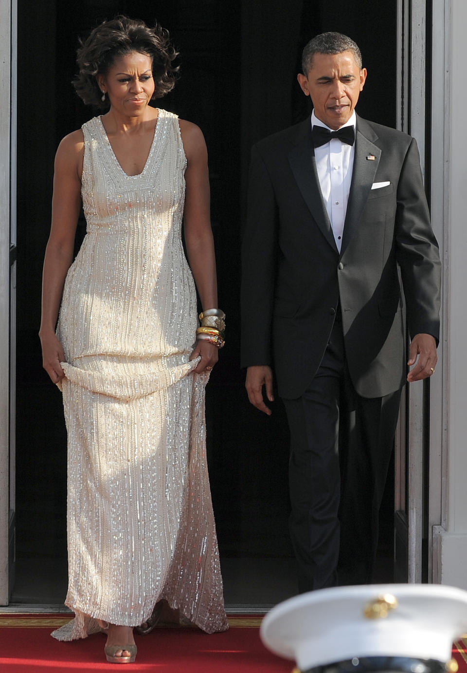 Michelle Obama at a state dinner for Germany on July 7, 2011