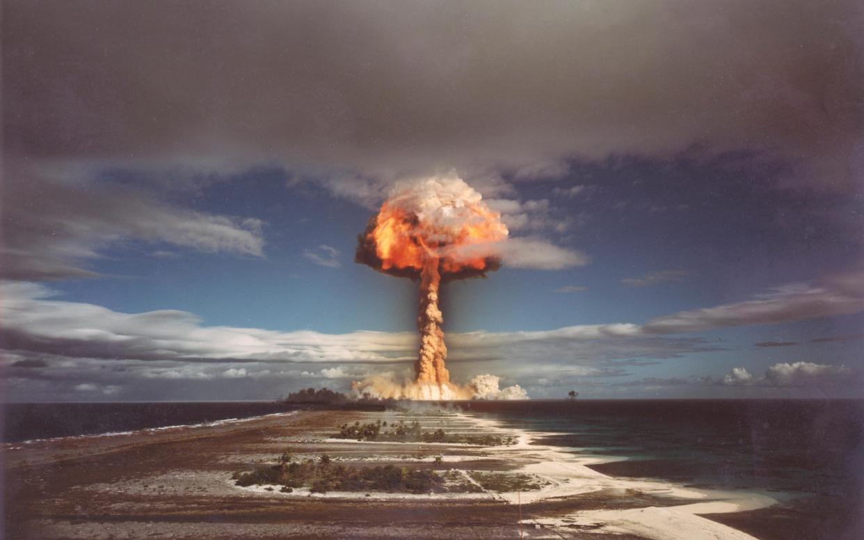 A nuclear test at Moruroa in 1970 - Getty