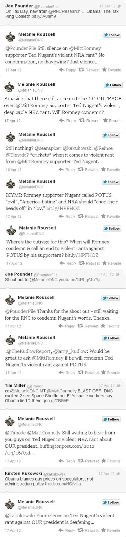 DNC Press Secretary Melanie Roussell Blasts Ted Nugent on Twitter