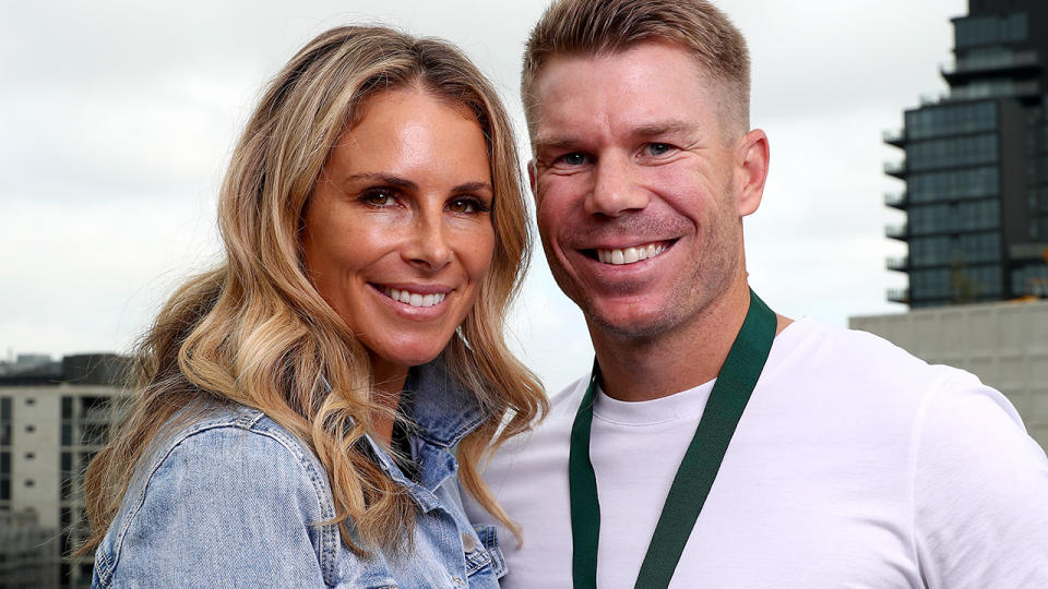 Candice and David Warner, pictured here earlier in 2020.