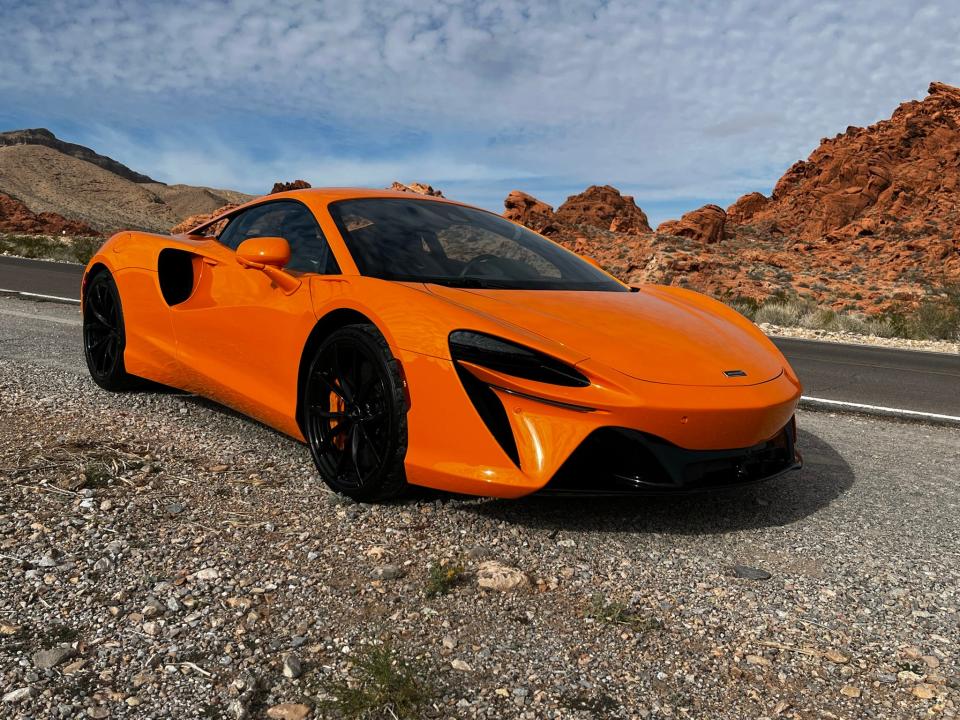 Prices for the 671-hp 2023 McLaren Artura plug-in hybrid start at $225,000.