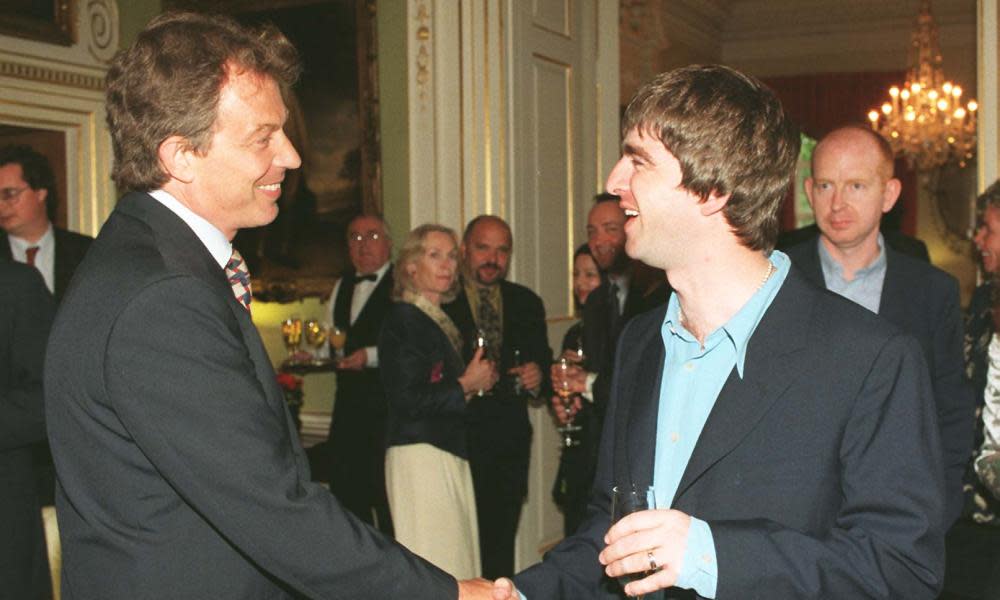 Tony Blair with Oasis star Noel Gallagher in 1999.