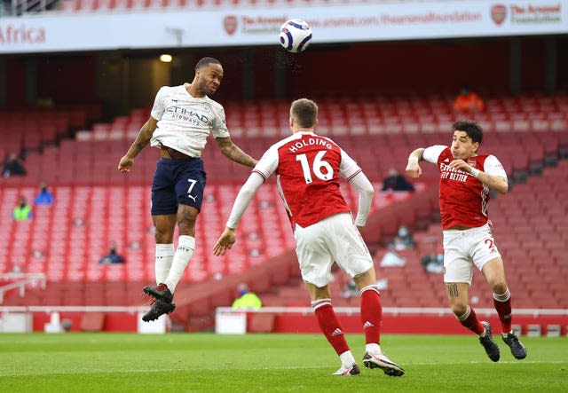 Raheem Sterling, left, scored the only goal of the game at the Emirates Stadium