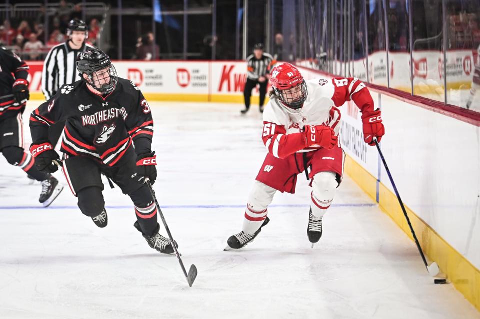 Wisconsin forward Cruz Lucius, a Minnesota native, has three goals and four assists in six games against the Gophers.