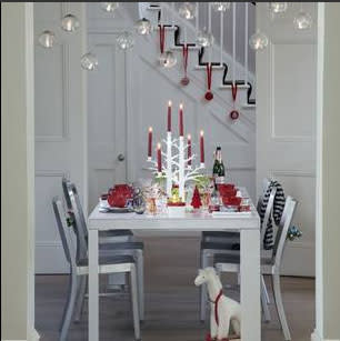 Hang ornaments from your staircase banister!