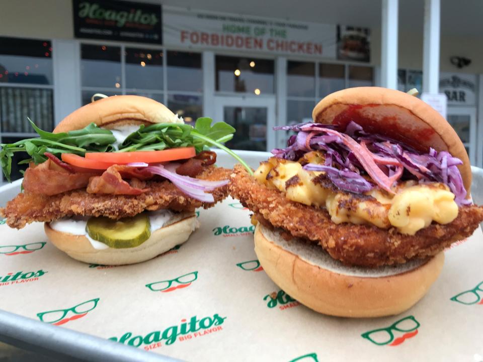 Fried chicken sandwiches from Hoagitos, which has restaurants in Belmar and Ocean Township. A new location is opening in Point Pleasant Beach.