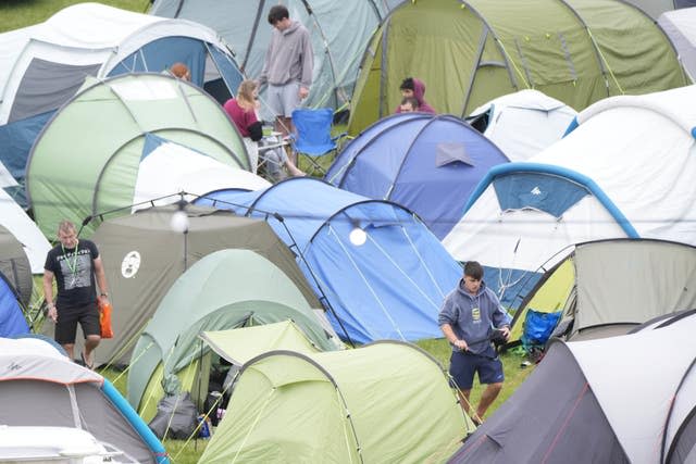 Festival-goers during the Leeds Festival 2024 at Bramham Park in Leeds