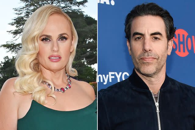 <p>Getty (2)</p> Rebel Wilson and Sacha Baron Cohen