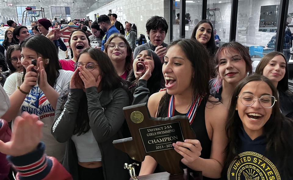 Bel Air High School’s boys and girls swim teams win the District 2-5A Championship meet, Jan. 24, 2024.