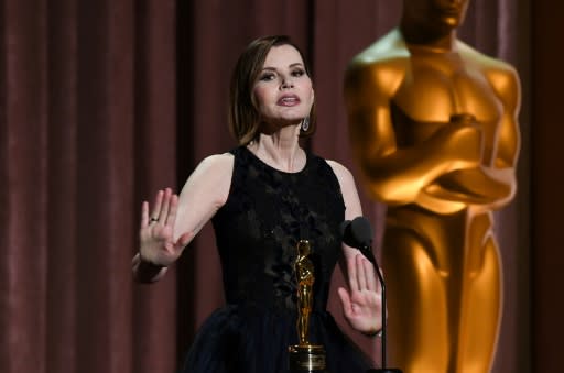 Geena Davis, already an Academy Award winner, received the special statuette for her work to highlight the lack of women in films