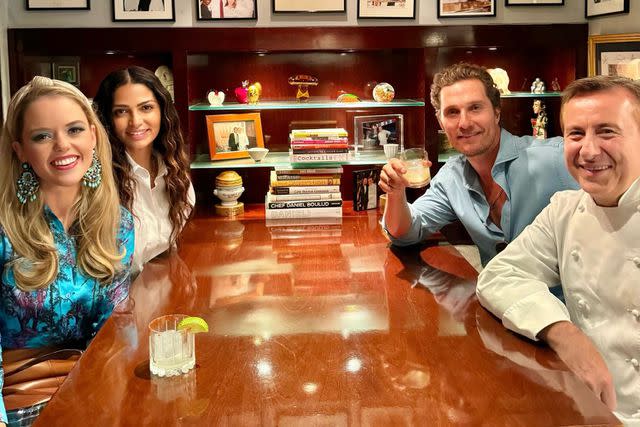 <p>The Dinex Group</p> Matthew McConaughey, Camila Alves McConaughey, Chef Daniel Boulud and Katherine Gage Boulud