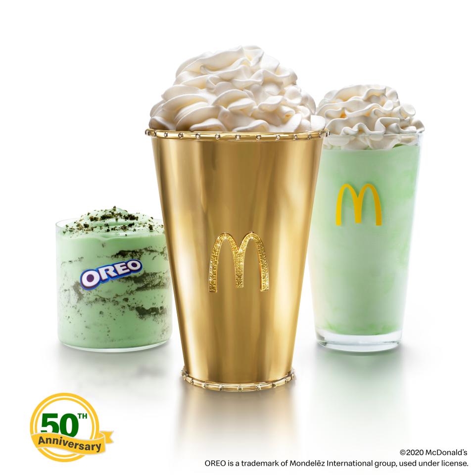 McDonald's is celebrating the golden anniversary of its Shamrock Shake with the Golden Shamrock Shake.