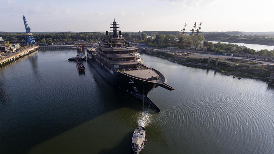 The launch of the 'Rev Ocean' superyacht