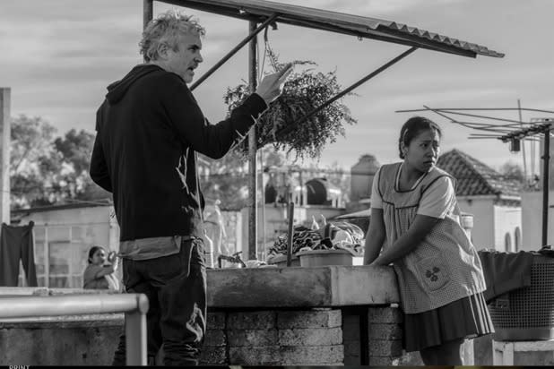 Alfonso Cuaron on the set of "Roma"