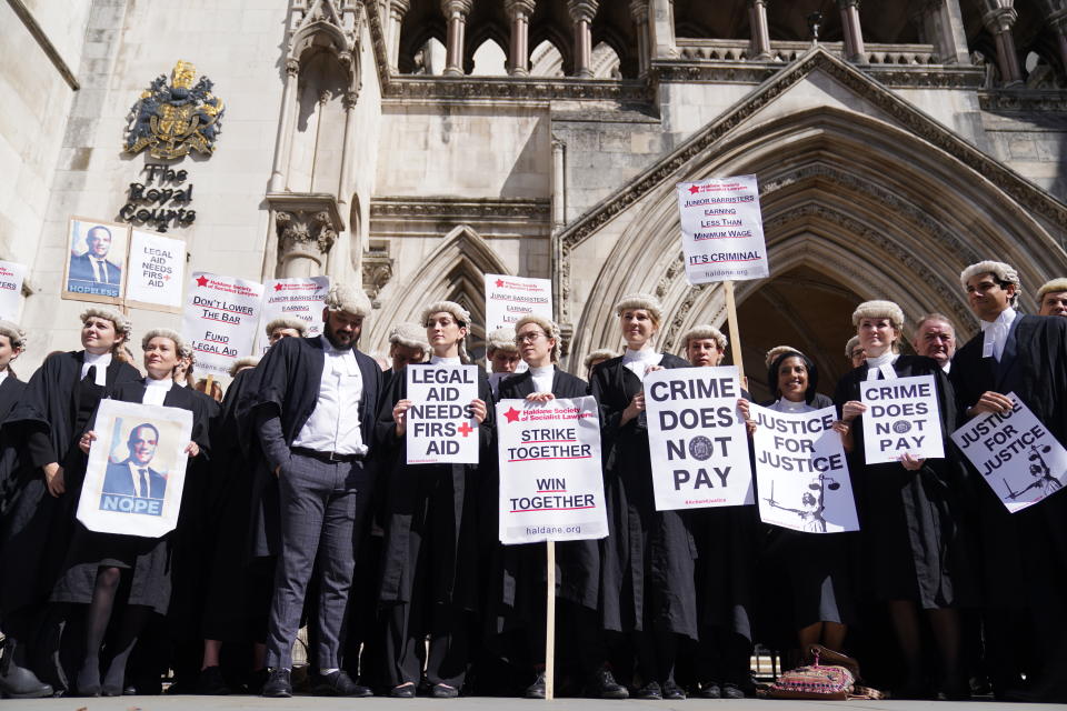 The government said the recent barrister's strike has likely contributed to the rise in the number of people on remand. (PA)