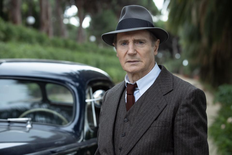 Liam Neeson stars as the title detective on the case in the period noir mystery "Marlowe."