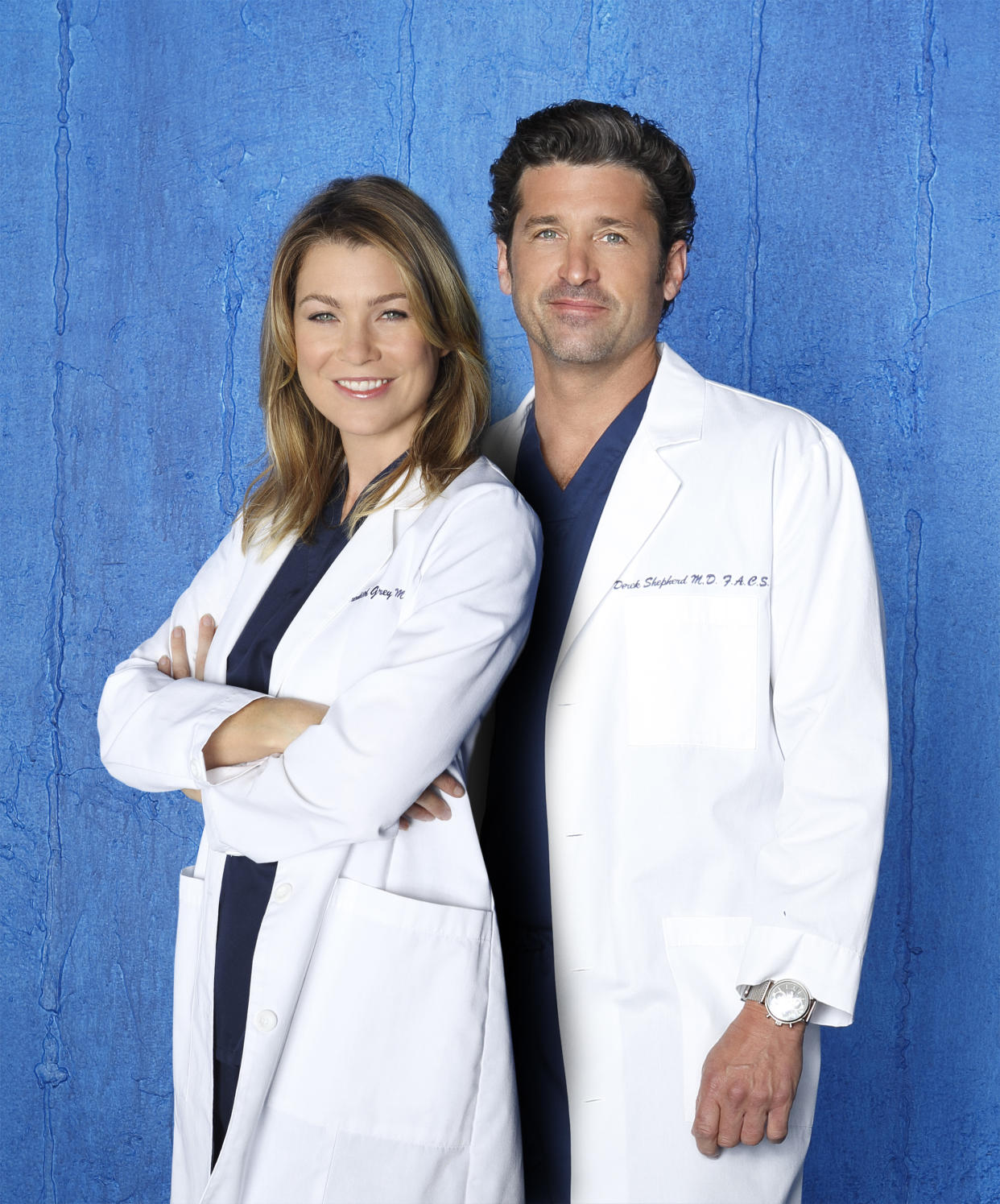 GREY'S ANATOMY - ABC's 'Grey's Anatomy' stars Ellen Pompeo as Dr. Meredith Grey and Patrick Dempsey as Dr. Derek Shepherd. (Bob D'Amico/ABC via Getty Images) 