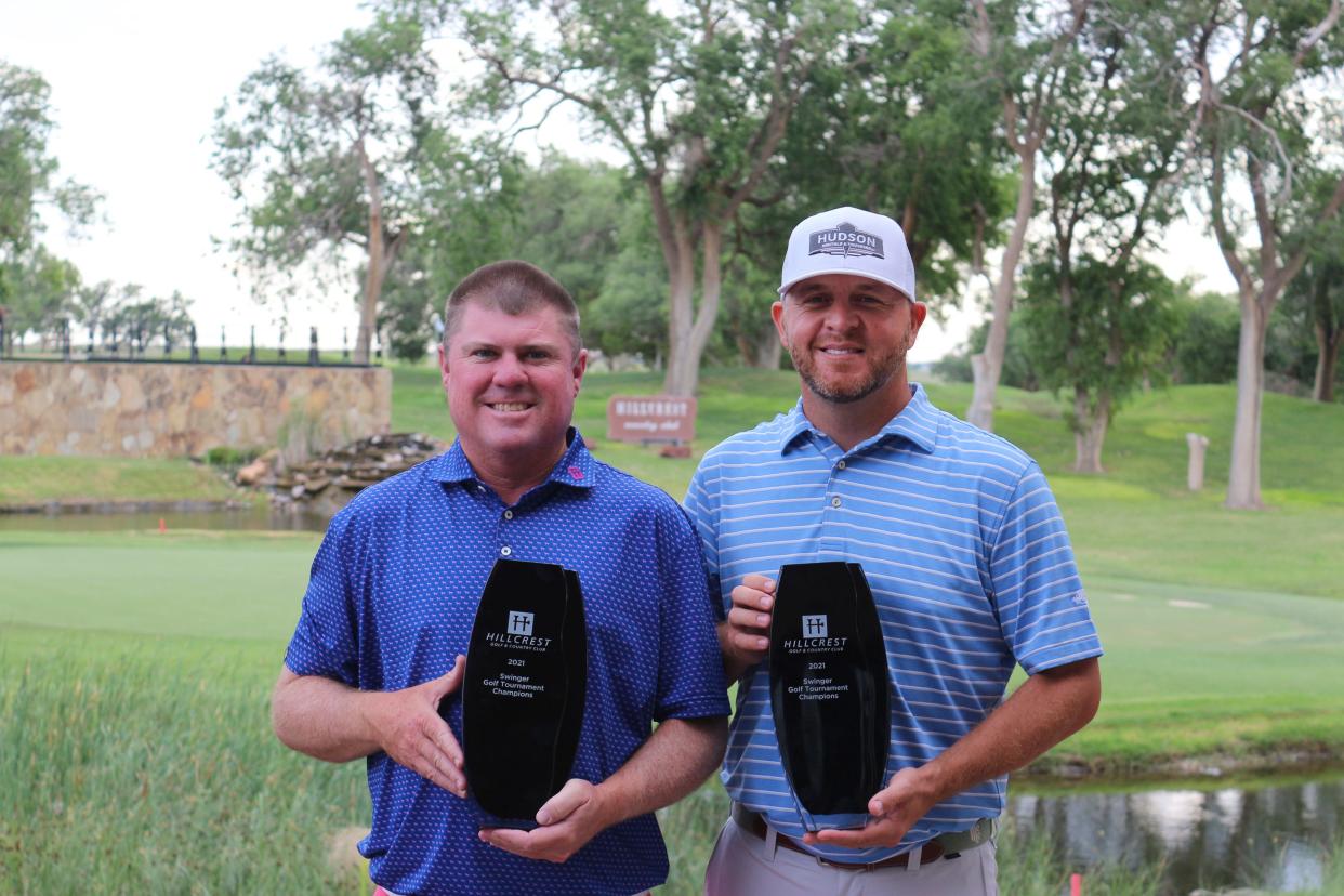 Brady Shivers, right, has won the Hillcrest Swinger golf tournament five years in a row, the last four with Michael Pruitt, left, as his partner.