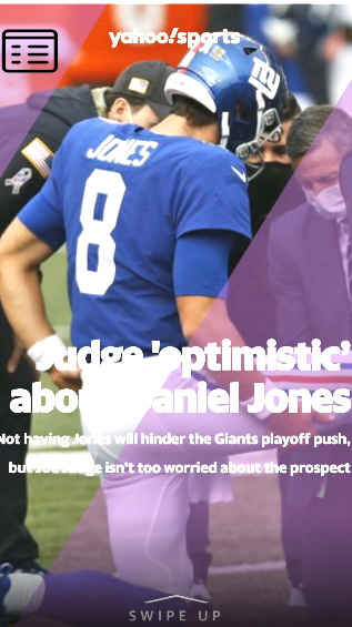 Joe Judge 'optimistic' after Daniel Jones leaves Giants' win