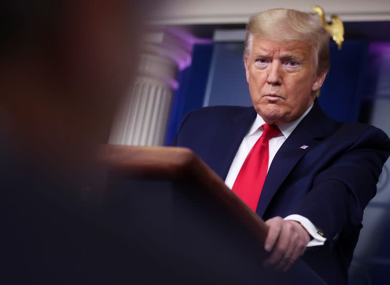 U.S. President Trump leads daily coronavirus response briefing at the White House in Washington