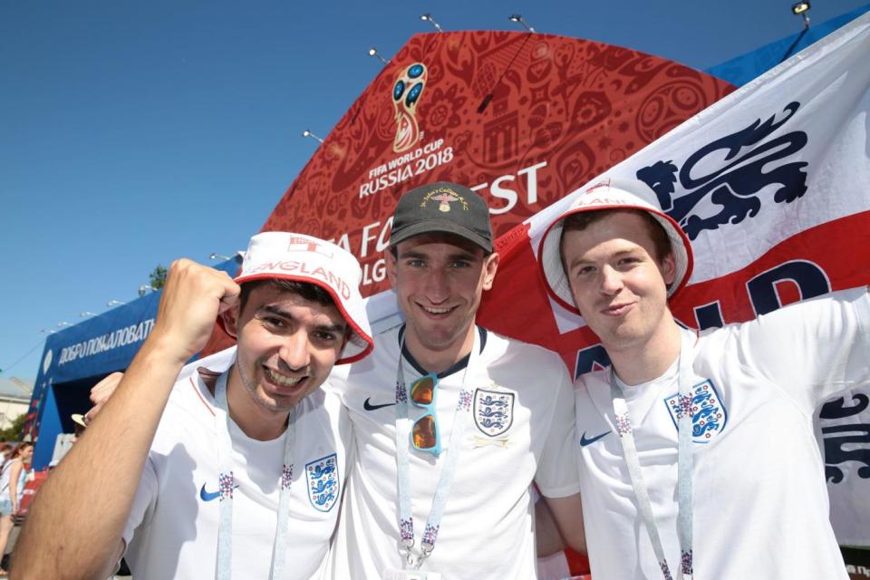 Bumper weekend: England fans in Russia (PA)