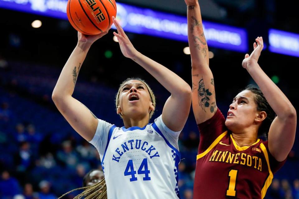 Janae Walker (44) appeared in 28 games as a freshman last season for Kentucky. She has transferred to Rutgers.