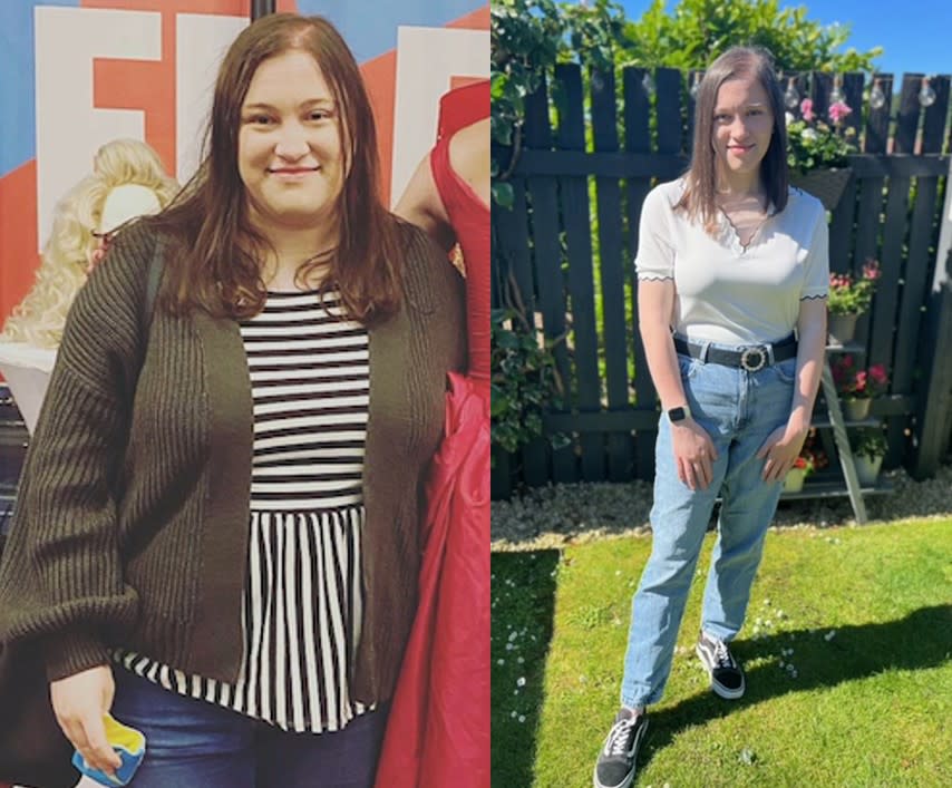 Emma Mckay has seen a seven stone weight loss after seeing her weight creep up due to comfort eating. (Collect/PA Real Life)