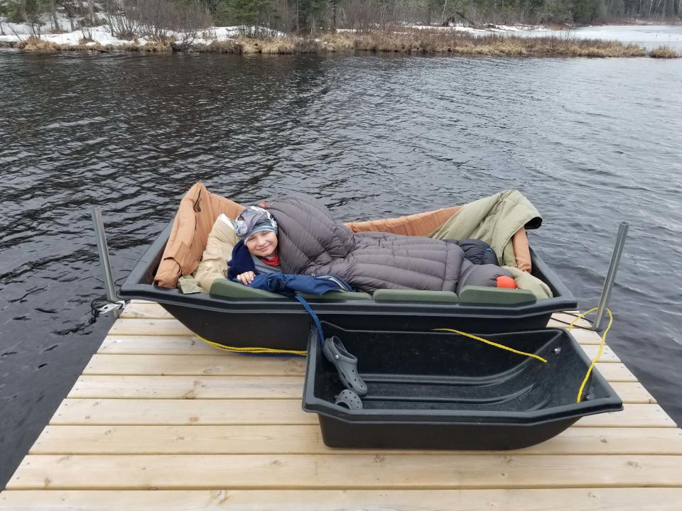 Isaac Ortman must plan ahead to maintain his outdoor sleeping streak when he travels.
 (Courtesy Ortman family)