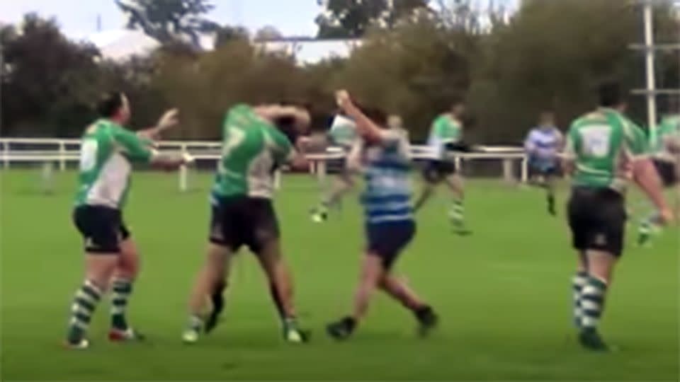 French farce in this third division rugby match. Pic: Youtube