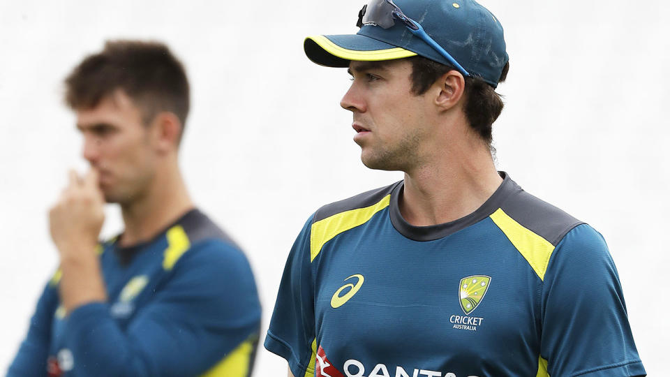 Mitch Marsh and Travis Head, pictured here during an Australian training session.