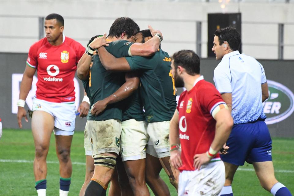 South Africa beat the British and Irish Lions 27-9 to tee up a huge series decider (AFP via Getty Images)