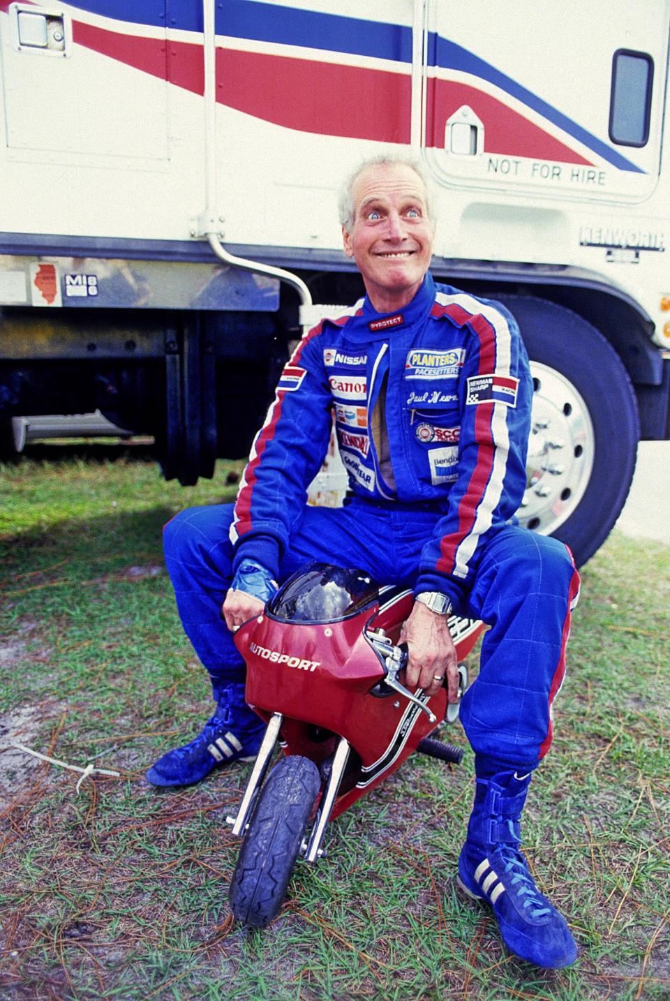 Newman during some down time at a 1995 test at Moroso Motorsport Park in South Florida.