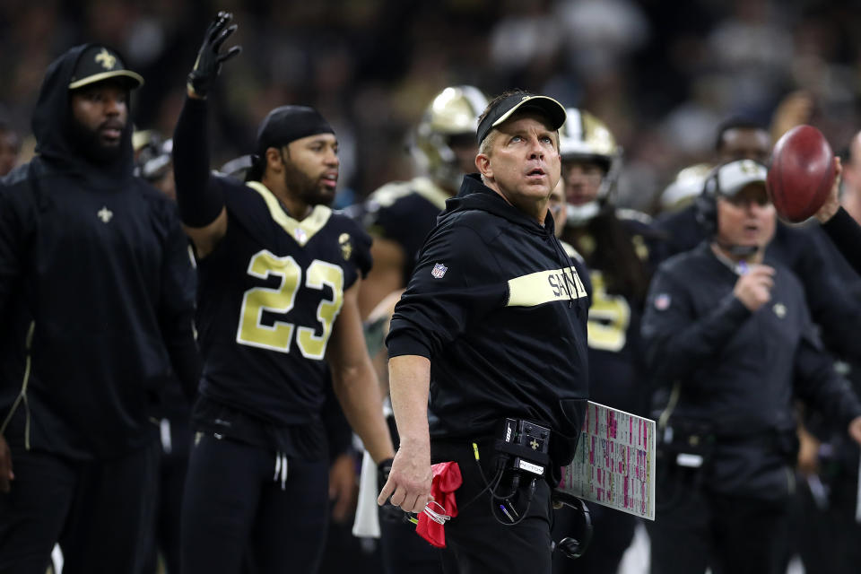 Saints fans are still not happy that their favorite team isn’t going to be in the Super Bowl. (Getty Images)