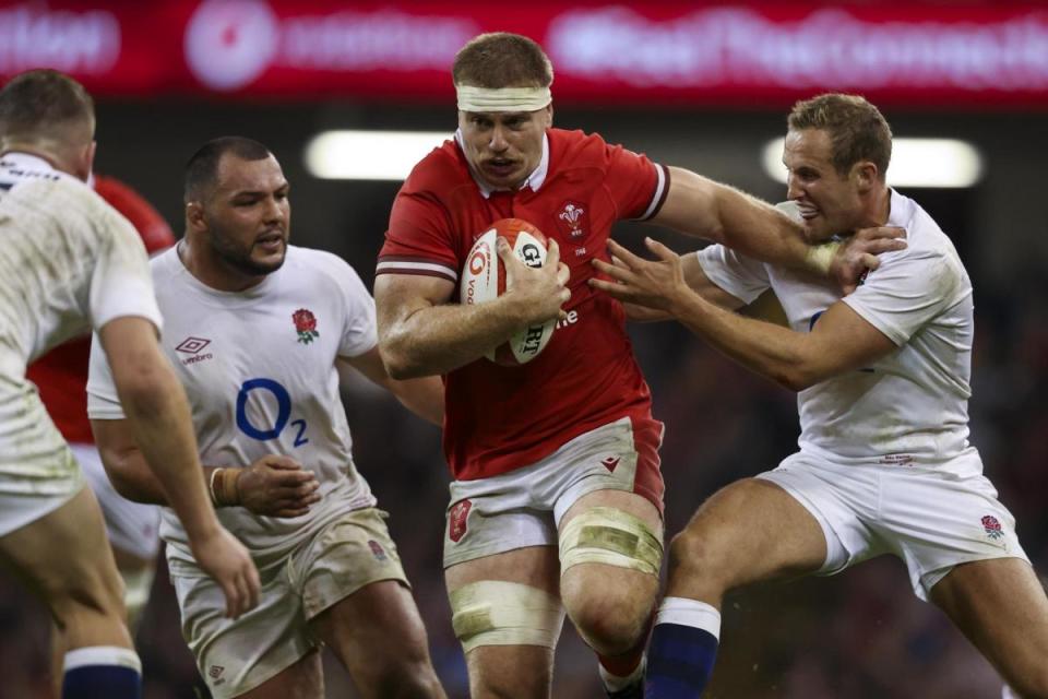 STRONG: Dragons star Aaron Wainwright leading the charge for Wales <i>(Image: PA)</i>