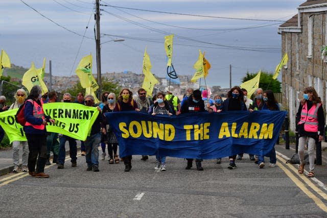 Protesters in St Ives