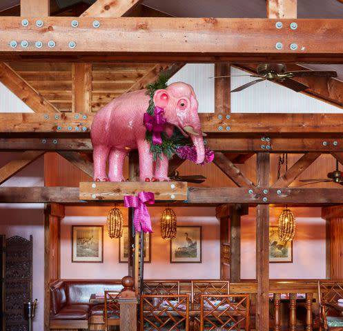 <p>PHOTOGRAPHS BY CARMEL BRANTLEY; STYLING BY PAGE MULLINS</p> The innâ€™s casual restaurant, The Pink Elephant, gets plenty of fun touches.