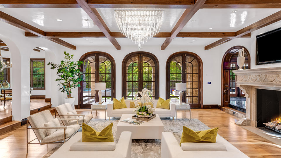 The living space feature beautiful wood beams. - Credit: Sotheby's Concierge Auctions