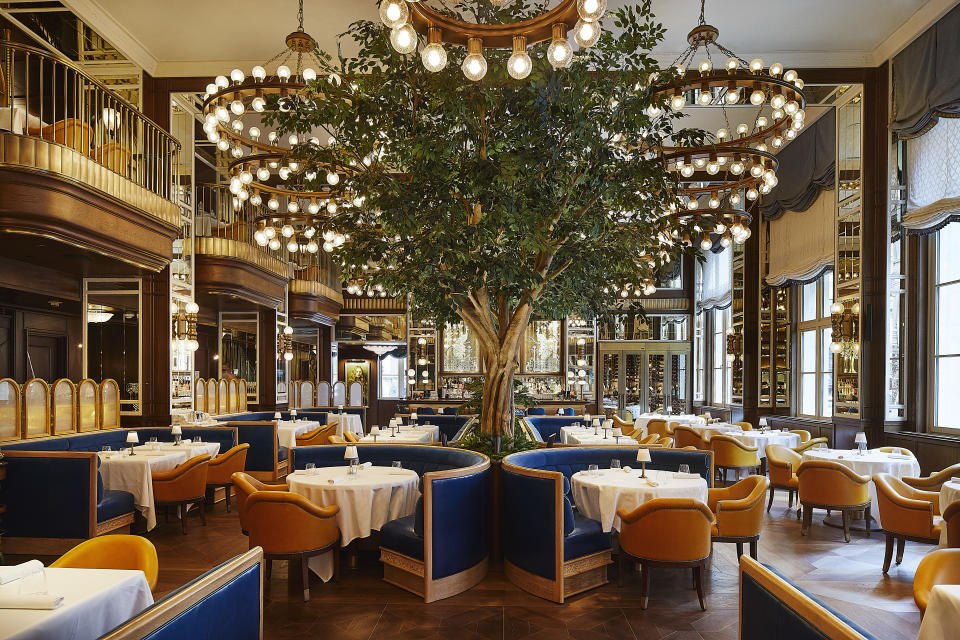 Inside the dining room at Cafe Carmellini