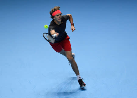 Tennis - ATP Finals - The O2, London, Britain - November 12, 2018 Germany's Alexander Zverev in action during his group stage match against Croatia's Marin Cilic Action Images via Reuters/Tony O'Brien