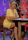 Celebrities in pastel fashion: Liz McClarnon wore this lemon yellow dress on The Alan Titchmarsh Show in London.<br><br>© Rex