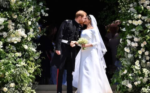 The wedding of the Duke and Duchess of Sussex was the most-watched broadcast across all channels - Credit: AFP