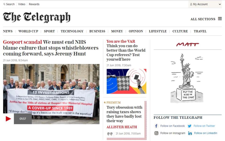 The Telegraph website