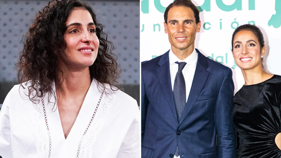 Rafa Nadal, pictured here wife Xisca in Spain.