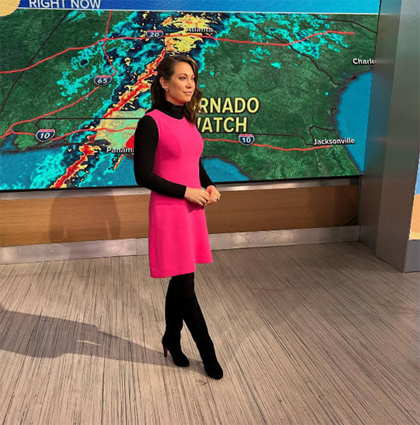 Ginger Zee in pink dress